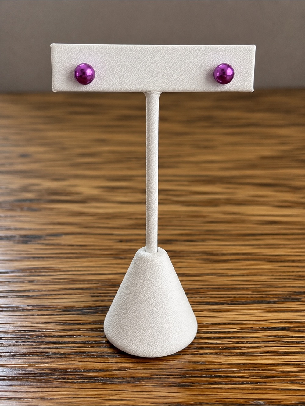 Purple Round Stud Earrings